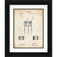 thumbnail image 1 of Borders, Cole 15x18 Black Ornate Wood Framed with Double Matting Museum Art Print Titled - PP732-Vintage Parchment Bemis Marching Snare Drum and Stand Patent Poster, 1 of 4