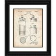 thumbnail image 1 of Borders, Cole 15x18 Black Ornate Wood Framed with Double Matting Museum Art Print Titled - PP204- Vintage Parchment Cocktail Shaker Patent Poster, 1 of 4