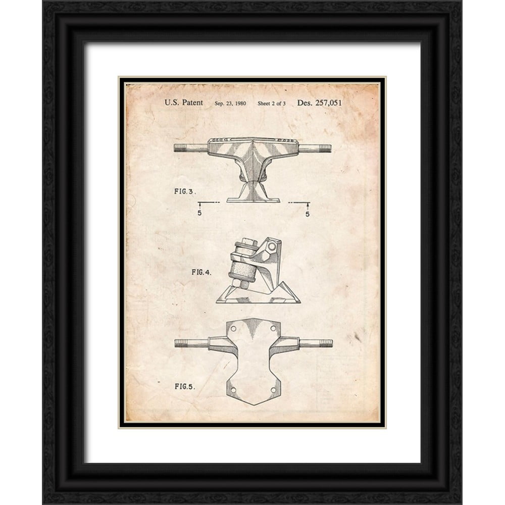 Borders, Cole 15x18 Black Ornate Wood Framed with Double Matting Museum