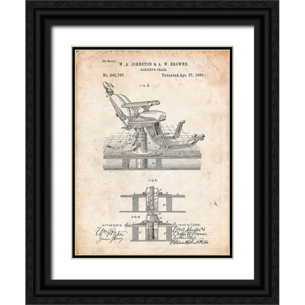 Borders, Cole 15x18 Black Ornate Wood Framed with Double Matting Museum