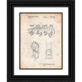 thumbnail image 1 of Borders, Cole 15x18 Black Ornate Wood Framed with Double Matting Museum Art Print Titled - PP654-Vintage Parchment Bowling Alley Patent Poster, 1 of 4