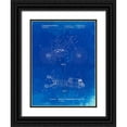 thumbnail image 1 of Borders, Cole 15x18 Black Ornate Wood Framed with Double Matting Museum Art Print Titled - PP735-Faded Blueprint Bicycle Shock Art, 1 of 4