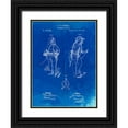 thumbnail image 1 of Borders, Cole 15x18 Black Ornate Wood Framed with Double Matting Museum Art Print Titled - PP810-Faded Blueprint Firefighter Suit 1876 Patent Print, 1 of 4