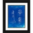 thumbnail image 1 of Borders, Cole 15x18 Black Ornate Wood Framed with Double Matting Museum Art Print Titled - PP941-Faded Blueprint Lighthouse Patent Poster, 1 of 4