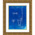 thumbnail image 1 of Borders, Cole 15x18 Gold Ornate Wood Framed with Double Matting Museum Art Print Titled - PP1122-Faded Blueprint Vibrato Tailpiece Patent Wall Art Poster, 1 of 4