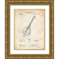 thumbnail image 1 of Borders, Cole 15x18 Gold Ornate Wood Framed with Double Matting Museum Art Print Titled - PP499-Vintage Parchment Gibson Mandolin Bridge Patent Poster, 1 of 4