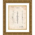 thumbnail image 1 of Borders, Cole 15x18 Gold Ornate Wood Framed with Double Matting Museum Art Print Titled - PP603-Vintage Parchment Bill Folberth Archery Bow Patent Poster, 1 of 4