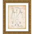 thumbnail image 1 of Borders, Cole 15x18 Gold Ornate Wood Framed with Double Matting Museum Art Print Titled - PP285-Vintage Parchment Calipers and Dividers Patent Poster, 1 of 4