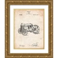 thumbnail image 1 of Borders, Cole 15x18 Gold Ornate Wood Framed with Double Matting Museum Art Print Titled - PP310-Vintage Parchment Fordson Tractor Patent Poster, 1 of 4