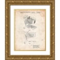 thumbnail image 1 of Borders, Cole 15x18 Gold Ornate Wood Framed with Double Matting Museum Art Print Titled - PP693-Vintage Parchment Target Shopping Cart Patent Poster, 1 of 4
