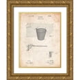 thumbnail image 1 of Borders, Cole 15x18 Gold Ornate Wood Framed with Double Matting Museum Art Print Titled - PP717-Vintage Parchment Basketball Goal Patent Poster, 1 of 4