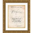 thumbnail image 1 of Borders, Cole 15x18 Gold Ornate Wood Framed with Double Matting Museum Art Print Titled - PP774-Vintage Parchment Corn Hole Board Patent Poster, 1 of 4