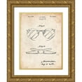 thumbnail image 1 of Borders, Cole 15x18 Gold Ornate Wood Framed with Double Matting Museum Art Print Titled - PP803-Vintage Parchment Eyeglasses Spectacles Patent Art, 1 of 4