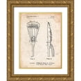 thumbnail image 1 of Borders, Cole 15x18 Gold Ornate Wood Framed with Double Matting Museum Art Print Titled - PP915-Vintage Parchment Lacrosse Stick 1936 Patent Poster, 1 of 4