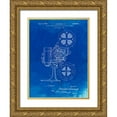 thumbnail image 1 of Borders, Cole 15x18 Gold Ornate Wood Framed with Double Matting Museum Art Print Titled - PP966-Faded Blueprint Movie Projector 1933 Patent Poster, 1 of 4