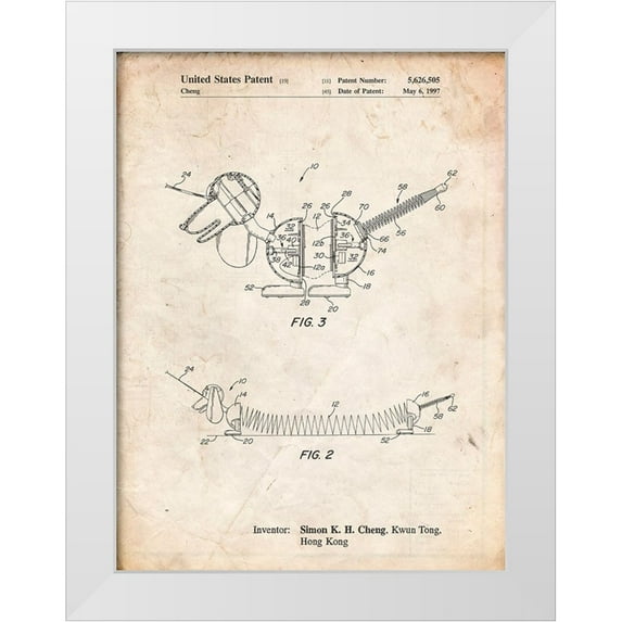 Borders, Cole 15x18 White Modern Wood Framed Museum Art Print Titled - PP1041-Vintage Parchment Slide Rule Patent Poster