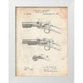 thumbnail image 1 of Borders, Cole 15x18 White Modern Wood Framed Museum Art Print Titled - PP1135-Vintage Parchment Winchester Model 1890 Gun Patent, 1 of 4