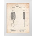 thumbnail image 1 of Borders, Cole 15x18 White Modern Wood Framed Museum Art Print Titled - PP344-Vintage Parchment Vintage Hair Brush Patent Poster, 1 of 4