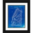 thumbnail image 1 of Borders, Cole 19x24 Black Ornate Wood Framed with Double Matting Museum Art Print Titled - PP226-Faded Blueprint Burroughs Adding Machine Patent Poster, 1 of 4
