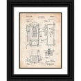 thumbnail image 1 of Borders, Cole 19x24 Black Ornate Wood Framed with Double Matting Museum Art Print Titled - PP65-Vintage Parchment Wall Phone Patent Poster, 1 of 4