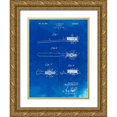 thumbnail image 1 of Borders, Cole 19x24 Gold Ornate Wood Framed with Double Matting Museum Art Print Titled - PP1103-Faded Blueprint Toothbrush Flexible Head Patent Poster, 1 of 4