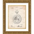 thumbnail image 1 of Borders, Cole 19x24 Gold Ornate Wood Framed with Double Matting Museum Art Print Titled - PP112-Vintage Parchment U.S. Watch Co. Pocket Watch Patent Poster, 1 of 4