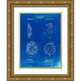 thumbnail image 1 of Borders, Cole 19x24 Gold Ornate Wood Framed with Double Matting Museum Art Print Titled - PP720-Faded Blueprint Bausch and Lomb Camera Shutter Patent Poster, 1 of 4