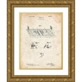 thumbnail image 1 of Borders, Cole 19x24 Gold Ornate Wood Framed with Double Matting Museum Art Print Titled - PP142- Vintage Parchment Football Board Game Patent Poster, 1 of 4