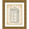 thumbnail image 1 of Borders, Cole 19x24 Gold Ornate Wood Framed with Double Matting Museum Art Print Titled - PP189- Vintage Parchment Doctor Who Tardis Poster, 1 of 4