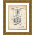 thumbnail image 1 of Borders, Cole 19x24 Gold Ornate Wood Framed with Double Matting Museum Art Print Titled - PP207- Vintage Parchment Toastmaster Toaster Patent Print, 1 of 4