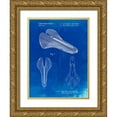 thumbnail image 1 of Borders, Cole 19x24 Gold Ornate Wood Framed with Double Matting Museum Art Print Titled - PP637-Faded Blueprint Bicycle Seat Patent Poster, 1 of 4