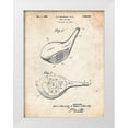 thumbnail image 1 of Borders, Cole 19x24 White Modern Wood Framed Museum Art Print Titled - PP1050-Vintage Parchment Spalding Golf Driver Patent Poster, 1 of 4