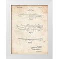 thumbnail image 1 of Borders, Cole 19x24 White Modern Wood Framed Museum Art Print Titled - PP1073-Vintage Parchment Surfboard 1965 Patent Poster, 1 of 4