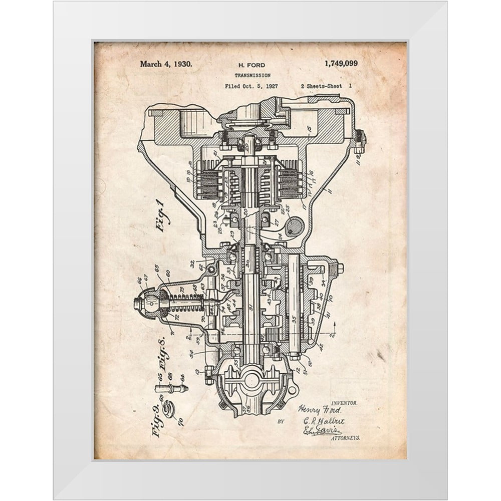 Borders, Cole 19x24 White Modern Wood Framed Museum Art Print Titled ...