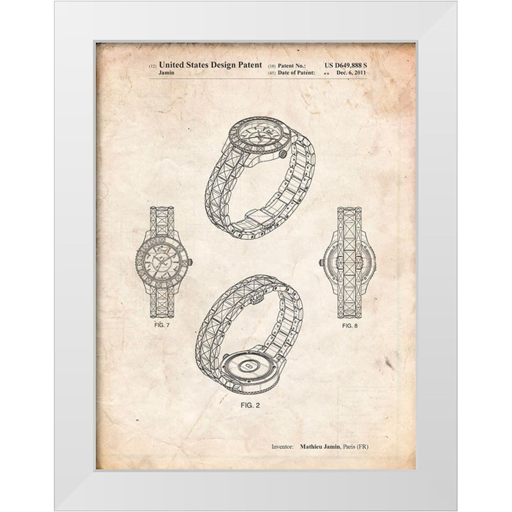 Watch Border Designs Borders, Cole 19x24 White Modern Wood Framed Museum Art Print Titled ...