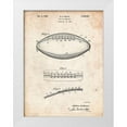 thumbnail image 1 of Borders, Cole 19x24 White Modern Wood Framed Museum Art Print Titled - PP71-Vintage Parchment Football Game Ball Patent, 1 of 4