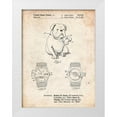 thumbnail image 1 of Borders, Cole 19x24 White Modern Wood Framed Museum Art Print Titled - PP784-Vintage Parchment Dog Watch Clock Patent Poster, 1 of 4