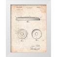 thumbnail image 1 of Borders, Cole 19x24 White Modern Wood Framed Museum Art Print Titled - PP854-Vintage Parchment Frisbee Patent Poster, 1 of 4