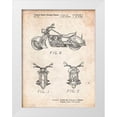 thumbnail image 1 of Borders, Cole 19x24 White Modern Wood Framed Museum Art Print Titled - PP901-Vintage Parchment Kawasaki Motorcycle Patent Poster, 1 of 4