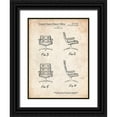 thumbnail image 1 of Borders, Cole 25x32 Black Ornate Wood Framed with Double Matting Museum Art Print Titled - PP421-Vintage Parchment Eames Upholstered Chair Patent Poster, 1 of 4