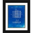 thumbnail image 1 of Borders, Cole 25x32 Black Ornate Wood Framed with Double Matting Museum Art Print Titled - PP948-Faded Blueprint Machine Gun Bullet Carrier Belt Patent Poster, 1 of 4