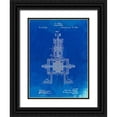 thumbnail image 1 of Borders, Cole 25x32 Black Ornate Wood Framed with Double Matting Museum Art Print Titled - PP1096-Faded Blueprint Tesla Steam Engine Patent Poster, 1 of 4