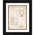 thumbnail image 1 of Borders, Cole 25x32 Black Ornate Wood Framed with Double Matting Museum Art Print Titled - PP1115-Vintage Parchment Tube Television Patent Poster, 1 of 4