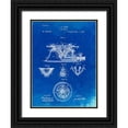 thumbnail image 1 of Borders, Cole 25x32 Black Ornate Wood Framed with Double Matting Museum Art Print Titled - PP274-Faded Blueprint Gas Stove Range 1887 Patent Poster, 1 of 4