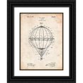 thumbnail image 1 of Borders, Cole 25x32 Black Ornate Wood Framed with Double Matting Museum Art Print Titled - PP36-Vintage Parchment Hot Air Balloon 1923 Patent Poster, 1 of 4