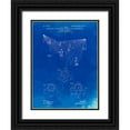 thumbnail image 1 of Borders, Cole 25x32 Black Ornate Wood Framed with Double Matting Museum Art Print Titled - PP416-Faded Blueprint Baseball Field Lights Patent Poster, 1 of 4