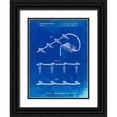 thumbnail image 1 of Borders, Cole 25x32 Black Ornate Wood Framed with Double Matting Museum Art Print Titled - PP763-Faded Blueprint Christmas Lights Poster, 1 of 4