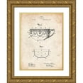 thumbnail image 1 of Borders, Cole 25x32 Gold Ornate Wood Framed with Double Matting Museum Art Print Titled - PP57-Vintage Parchment Haviland Demitasse Tea Cup Patent Poster, 1 of 4