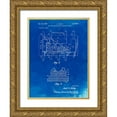 thumbnail image 1 of Borders, Cole 25x32 Gold Ornate Wood Framed with Double Matting Museum Art Print Titled - PP813-Faded Blueprint First Integrated Circuit Patent Poster, 1 of 4