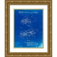 thumbnail image 1 of Borders, Cole 25x32 Gold Ornate Wood Framed with Double Matting Museum Art Print Titled - PP1013-Faded Blueprint Reversible USB Patent Poster, 1 of 4